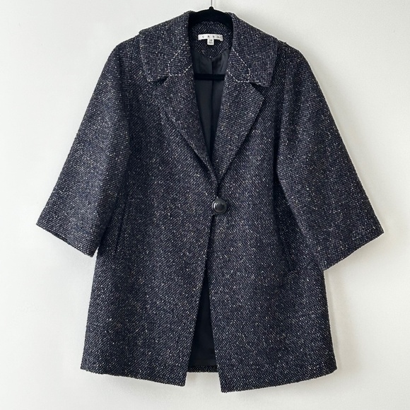 Cabi Black Gray Wool Tweed Blair Coat - Picture 1 of 16